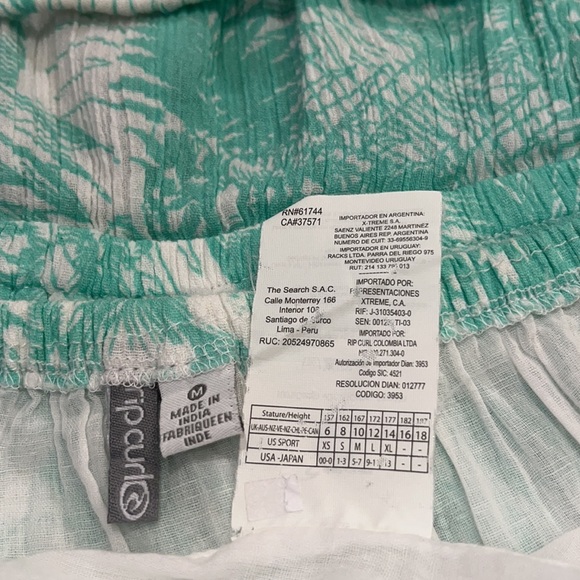 Rip Curl Green/White Tropical Print Hi-Lo Dress - Picture 15 of 15